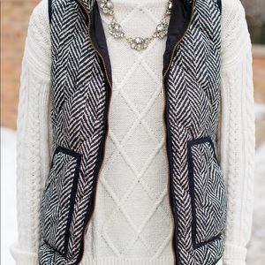 J. Crew Excursion Quilted Vest in Herringbone